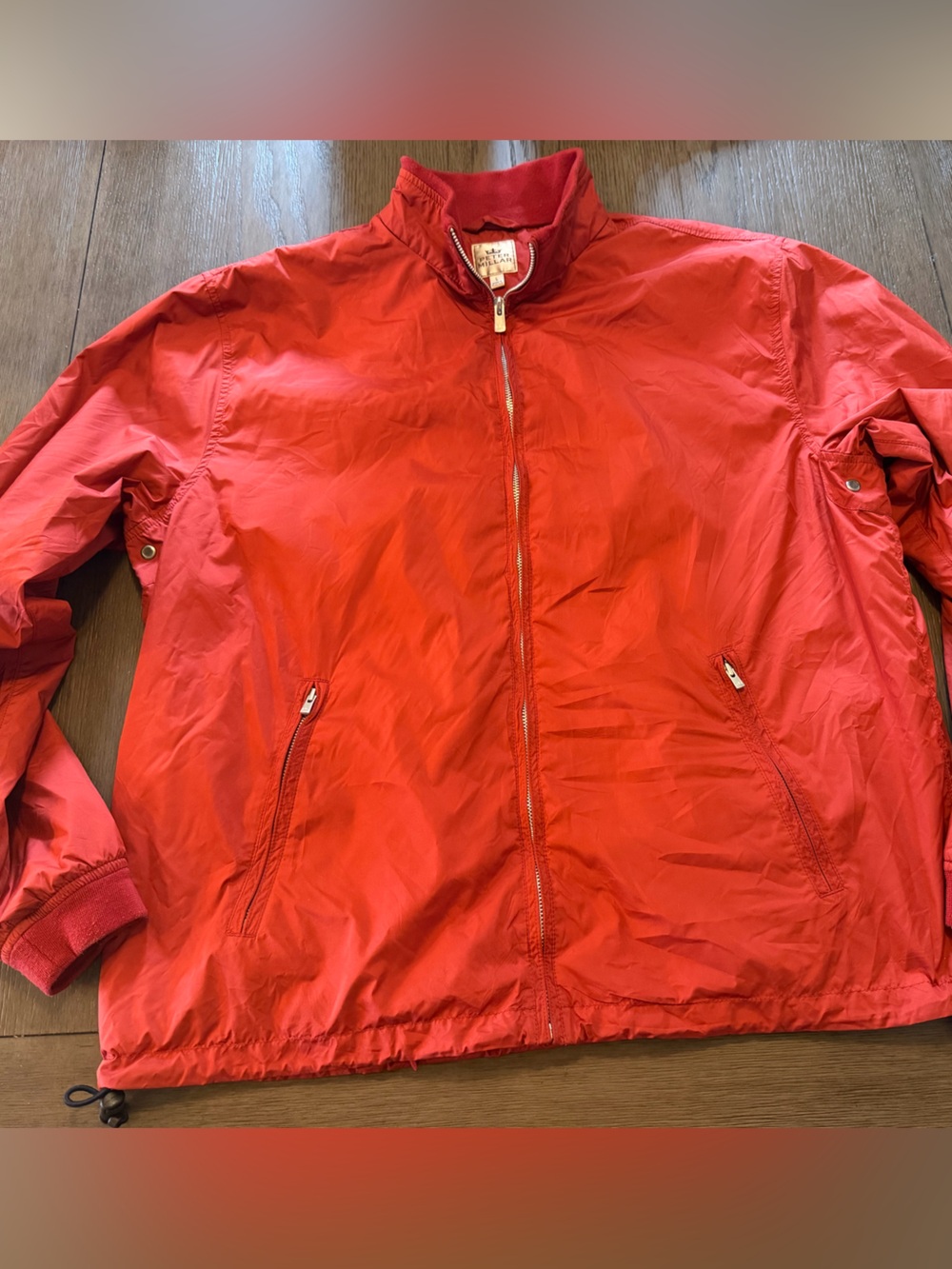 PETER MILLAR Bomber Jacket Coat Burnt Orange Men's Large Golf Outdoor Pockets